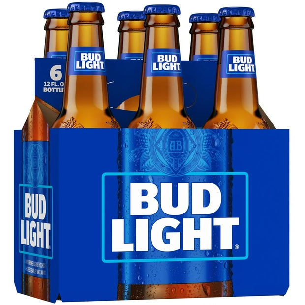 Budweiser Bud Light Lager Beer Bottles 6-Pack