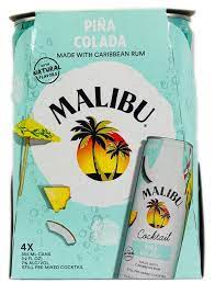 Malibu Pina Colada Ready To Drink Cocktail 355ml Can 4-Pack